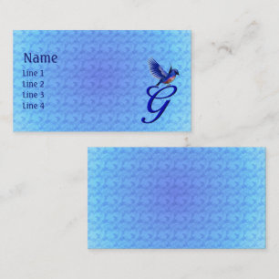 Carte De Visite Monogramme Initial G Élégant Bluebird