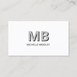 Carte De Visite Monogramme initial moderne simple