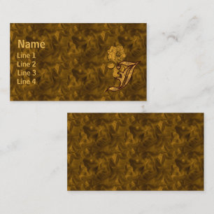 Carte De Visite Monogramme Initiale J Élégante Fleur de Pivoine en