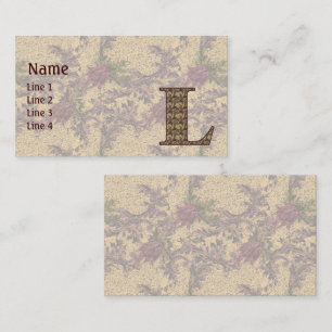 Carte De Visite Monogramme Initiale L Élégant Floral Vintage