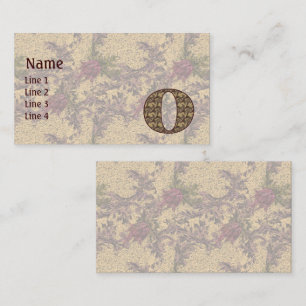 Carte De Visite Monogramme Initiale O Élégant Floral Vintage