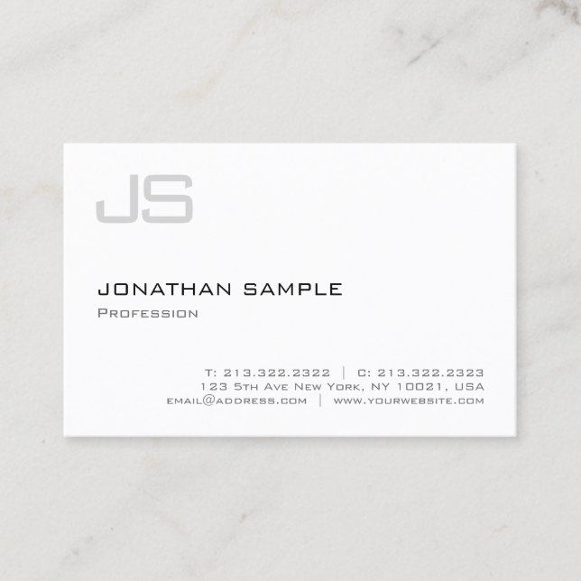 Carte De Visite Monogramme Initiale Simple Professionnel Moderne (Devant)