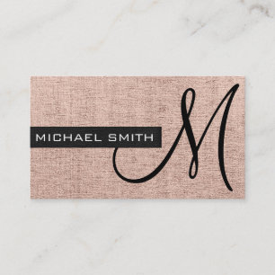 Carte De Visite Monogramme Khaki Elegant Canvas