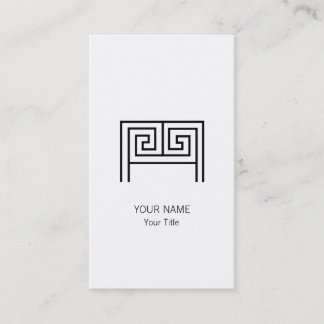 CARTE DE VISITE MONOGRAMME LETTRE GRECQUE M BLANC