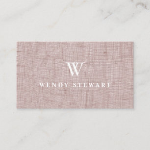 Carte De Visite Monogramme Linge Linge Texture Simple Moderne