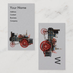 Carte De Visite MONOGRAMME LOCOMOTIF À VAPEUR vintage