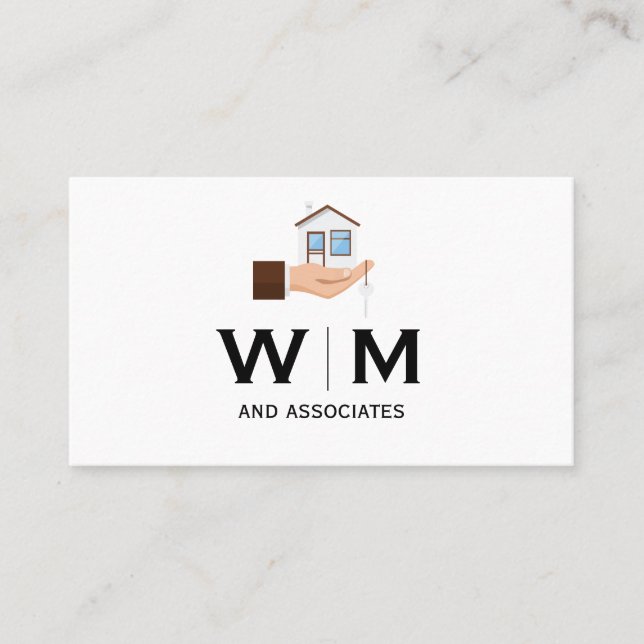 Carte De Visite Monogramme | Maison de portefeuille (Devant)