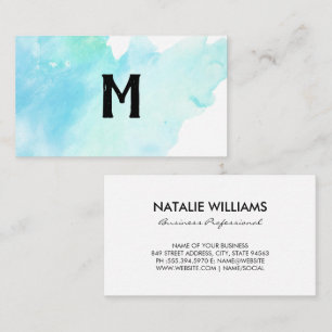 Carte De Visite Monogramme manuscrit   Aquarelle