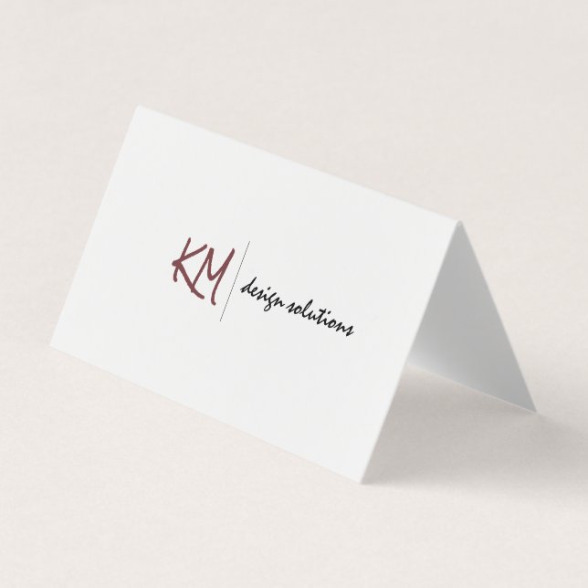 Carte De Visite Monogramme manuscrit | Entreprise simple (Devant)