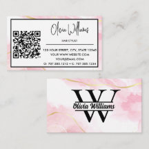 Monogramme Marbre Rose | Paillettes Dorées Moderne