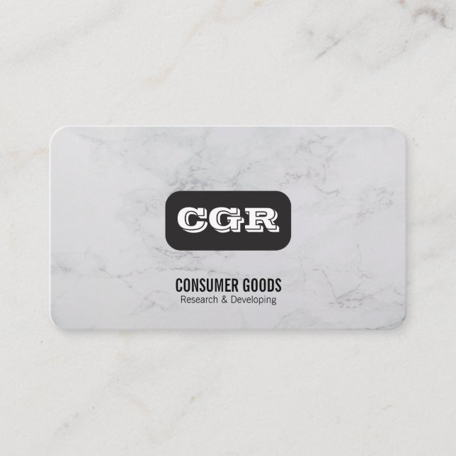 Carte De Visite Monogramme | Marbre | Simple (Devant)