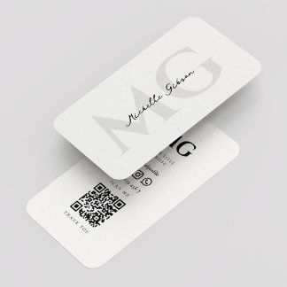 Carte De Visite Monogramme marketing professionnel noir blanc