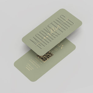 Carte De Visite Monogramme Marketing Sens Script moderne