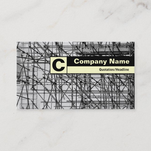 Carte De Visite Monogramme marqué par bord - échafaudage (Devant)