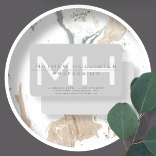 Carte De Visite Monogramme masculin, affaires grises