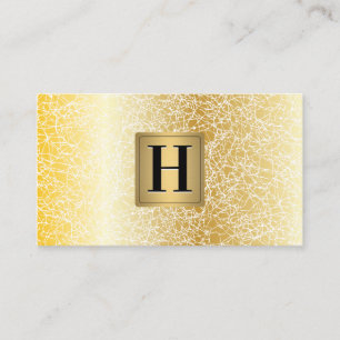 Carte De Visite Monogramme métal d'or   Texture or blanc