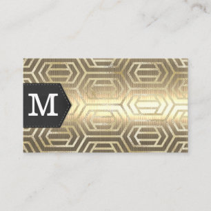 Carte De Visite Monogramme   Métal or   Géométrique Gold Foil