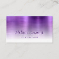 Monogramme métallique brossé violet foncé élégant 