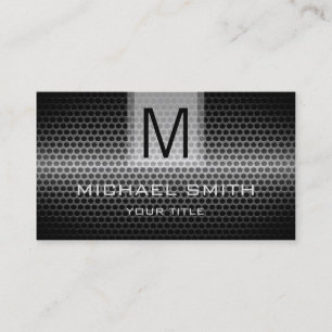Carte De Visite Monogramme métallique en acier inoxydable professi