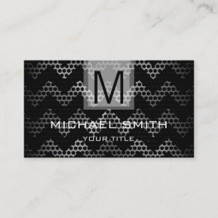Carte De Visite Monogramme métallique en acier inoxydable professi