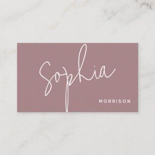 Carte De Visite Monogramme minimal apparence naturelle violet