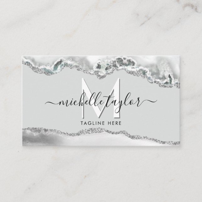 Carte De Visite Monogramme minimal moderne Simple QR CODE Business (Devant)