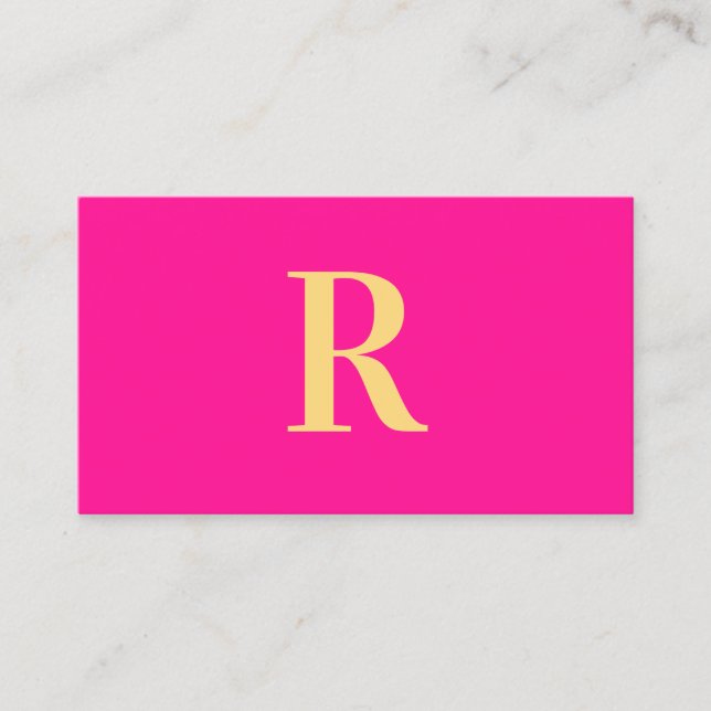 Carte De Visite Monogramme minimal rose chaud moderne (Devant)