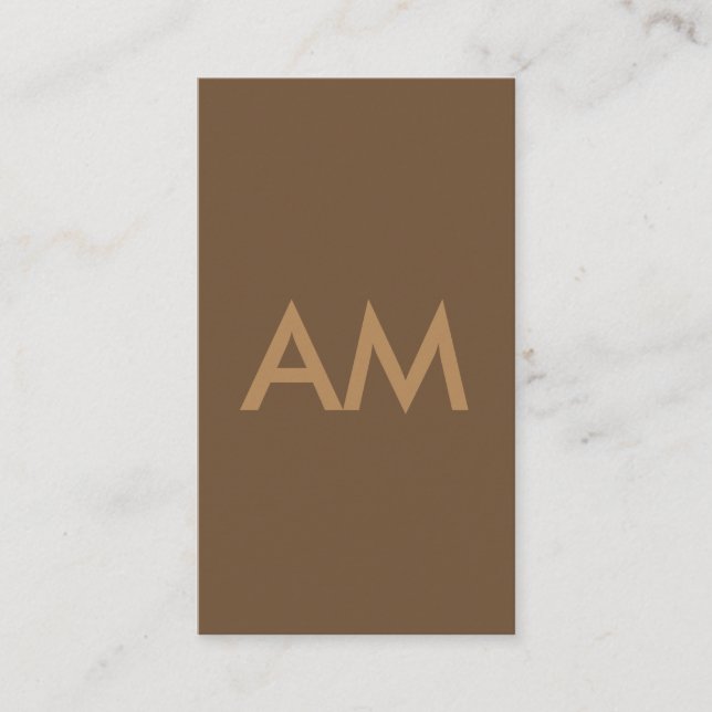 Carte De Visite Monogramme minimaliste Brown (Devant)