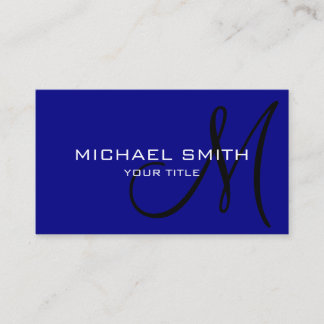 Carte De Visite Monogramme minimaliste de marine professionnelle