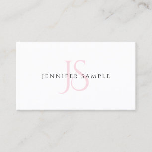 Carte De Visite Monogramme minimaliste élégant de rose de modèl