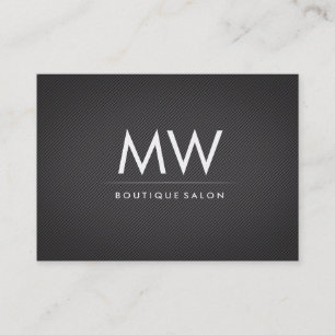 Carte De Visite Monogramme minimaliste Faux Linen