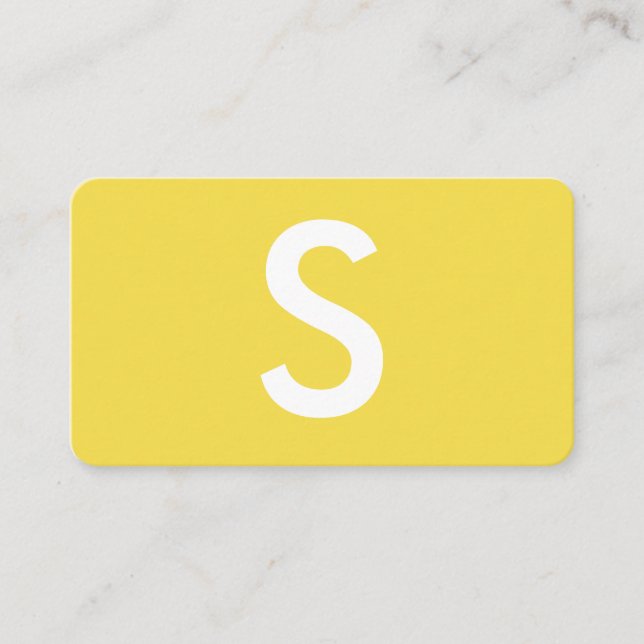 Carte De Visite Monogramme minimaliste grand / Jaune (Devant)