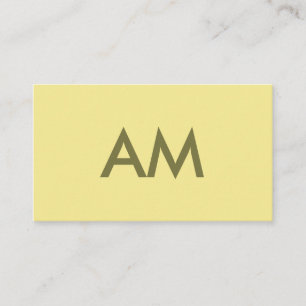Carte De Visite Monogramme minimaliste jaune