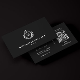 Carte De Visite Monogramme Minimaliste Luxueux Couronne Crest Marq