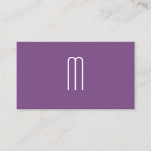 Carte De Visite Monogramme minimaliste moderne violet