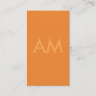 Carte De Visite Monogramme minimaliste orange