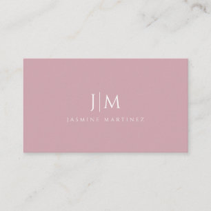 Carte De Visite Monogramme minimaliste professionnel moderne rose