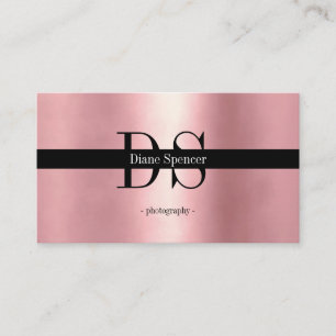 Carte De Visite monogramme, minimaliste rosegold noir voiture d'af
