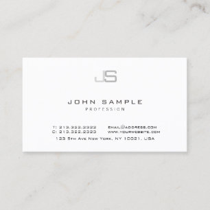 Carte De Visite Monogramme Modèle moderne élégant minimaliste