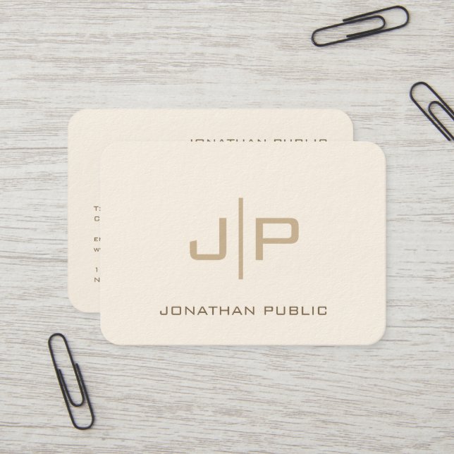 Carte De Visite Monogramme Modèle Personnalisé Taille Puissante Cr (Devant/Arrière en situation)