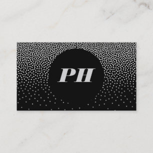 Carte De Visite Monogramme moderne avec Confetti élégant