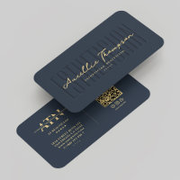 Monogramme moderne Beautician Esthetician Blue Gol