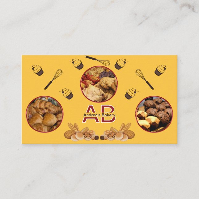Carte De Visite Monogramme moderne Boulangerie professionnelle Jau (Devant)