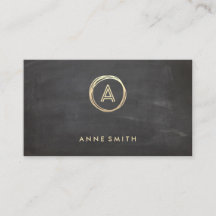 Monogramme moderne Chalkboard Luxe Gold Circle
