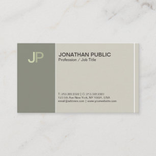 Carte De Visite Monogramme moderne Creative Plain Chic Elegant Ver