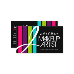 Carte De Visite Monogramme moderne de maquilleur de couleur