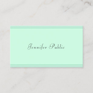 Carte De Visite Monogramme moderne de Modèle vert à la menthe tend