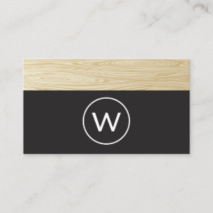 Carte De Visite Monogramme moderne   Découpe en bois