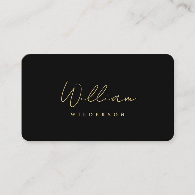 Carte De Visite Monogramme moderne élégant Black Gold QR (Devant)