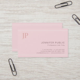 Carte De Visite Monogramme moderne élégant Élégant Consultant rose